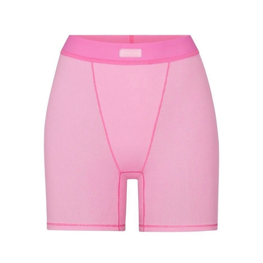 SKIMS Cotton Rib Shorts Bubblegum Pink Limited Edition Size Small